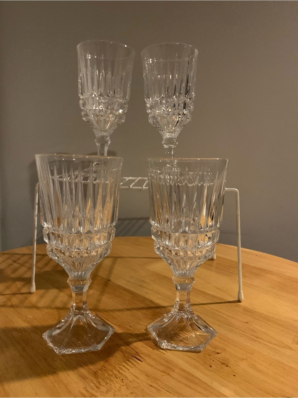 Four Fostoria Heritage Lead Crystal Wine Goblets